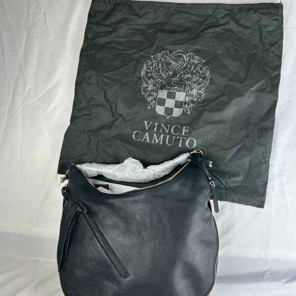 Vince Camuto Large Felax  Black Leather Hobo Handbag New with Tag - Picture 7 of 15
